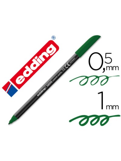 Rotulador edding punta fibra 1200 verde oliva n.15 punta redonda 0.5 mm