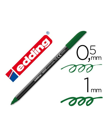 Rotulador edding punta fibra 1200 verde oliva n.15 punta redonda 0.5 mm