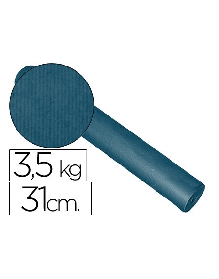 Papel de regalo kraft liso kfc bobina ancho 31 cm peso 3,5 kg gramaje 60 gr color cobalto