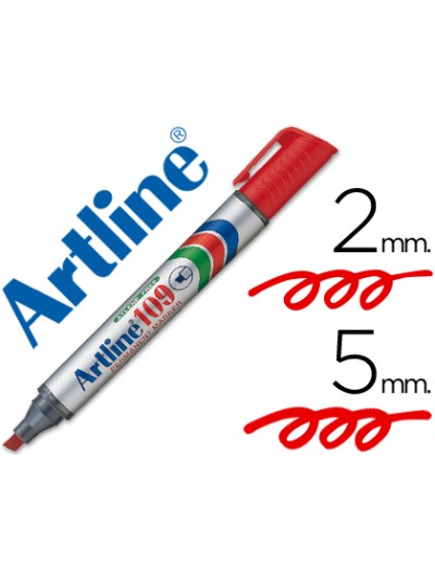 Rotulador artline marcador permanente 109 rojo punta biselada