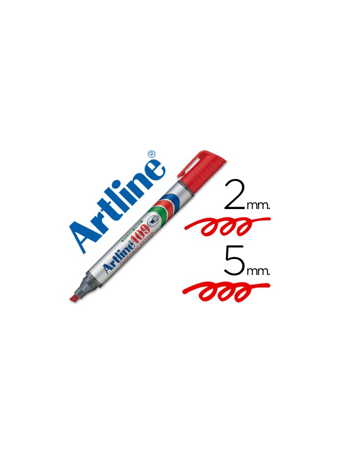 Rotulador artline marcador permanente 109 rojo punta biselada Rotulador artline marcador permanente 109 rojo punta biselada