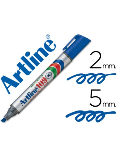 Rotulador artline marcador permanente 109 azul punta biselada