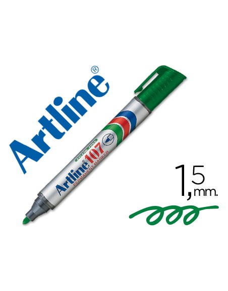 Rotulador artline marcador permanente 107 verde punta redonda