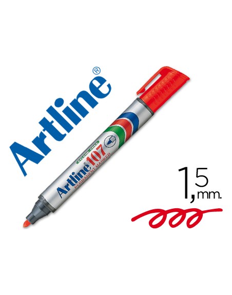 Rotulador artline marcador permanente 107 rojo punta redonda