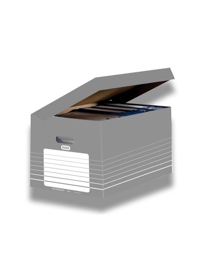 Cajon elba carton color gris para 5 cajas archivo definitivo 345x450x280mm