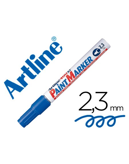 Rotulador artline marcador permanente ek-400 xf azul -punta redonda 2.3 mm -metal caucho y plastico