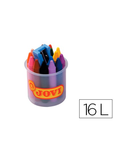 Lapices cera jovicolor bote de 16 unidades colores surtidos