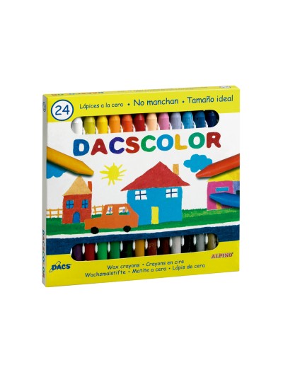 Lapices cera dacscolor caja de 24 colores