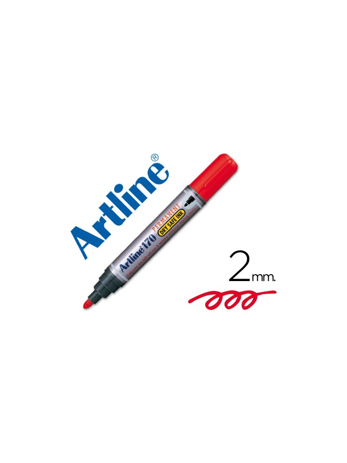 Rotulador artline marcador permanente 170 rojo punta redonda 2 mm antisecado Rotulador artline marcador permanente 170 rojo punta redonda 2 mm antisecado