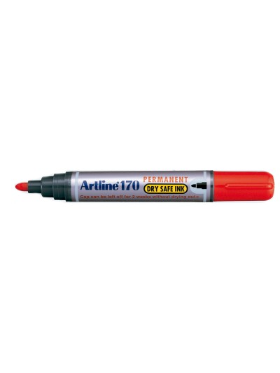 Rotulador artline marcador permanente 170 rojo punta redonda 2 mm antisecado
