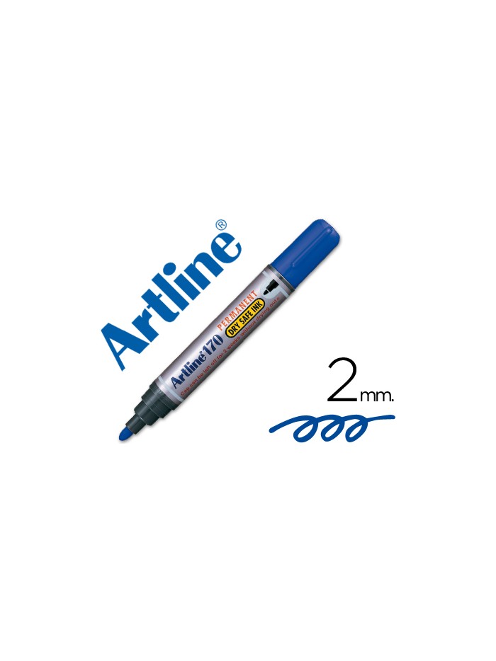 Rotulador artline marcador permanente 170 azul punta redonda 2mm antisecado Rotulador artline marcador permanente 170 azul punta redonda 2mm antisecado