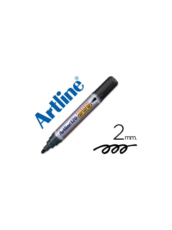 Rotulador artline marcador permanente 170 negro punta redonda 2 mm antisecado Rotulador artline marcador permanente 170 negro punta redonda 2 mm antisecado