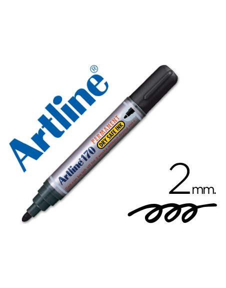 Rotulador artline marcador permanente 170 negro punta redonda 2 mm antisecado