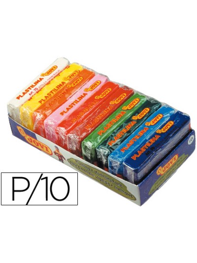 Plastilina jovi 70 tamaño pequeño bandeja de 10 unidades colores surtidos