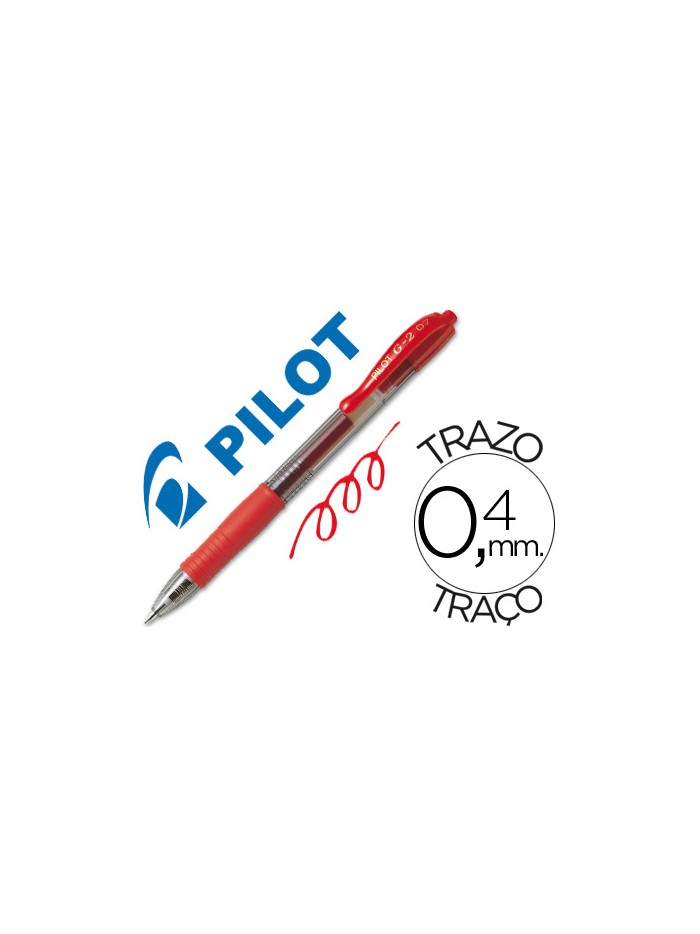 Boligrafo pilot g-2 rojo tinta gel retractil sujecion de caucho Boligrafo pilot g-2 rojo tinta gel retractil sujecion de caucho