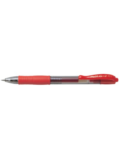 Boligrafo pilot g-2 rojo tinta gel retractil sujecion de caucho