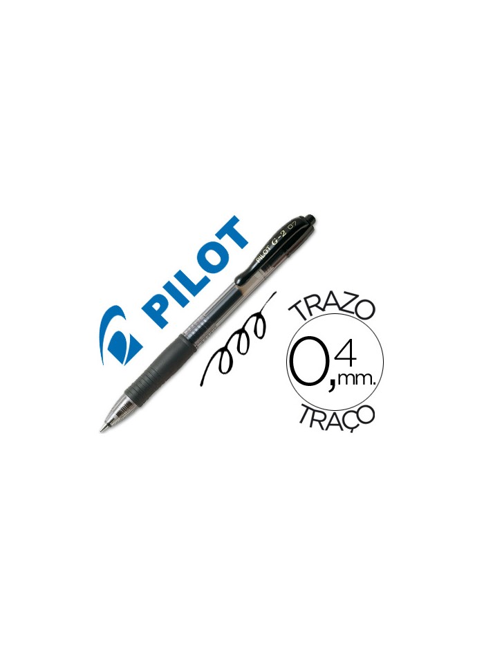 Boligrafo pilot g-2 negro tinta gel retractil sujecion de caucho Boligrafo pilot g-2 negro tinta gel retractil sujecion de caucho