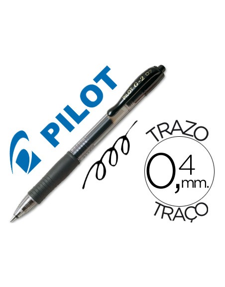 Boligrafo pilot g-2 negro tinta gel retractil sujecion de caucho