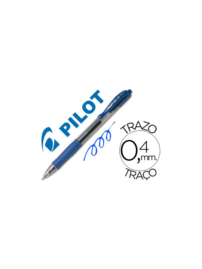 Boligrafo pilot g-2 azul tinta gel retractil sujecion de caucho Boligrafo pilot g-2 azul tinta gel retractil sujecion de caucho