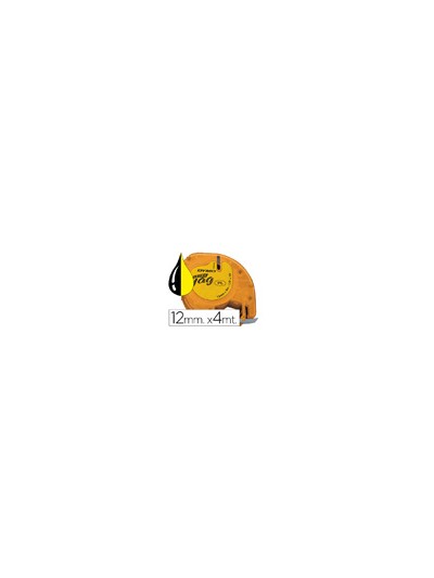 Cinta dymo 12mmx4mt -negro/amarillo para maquina letratag