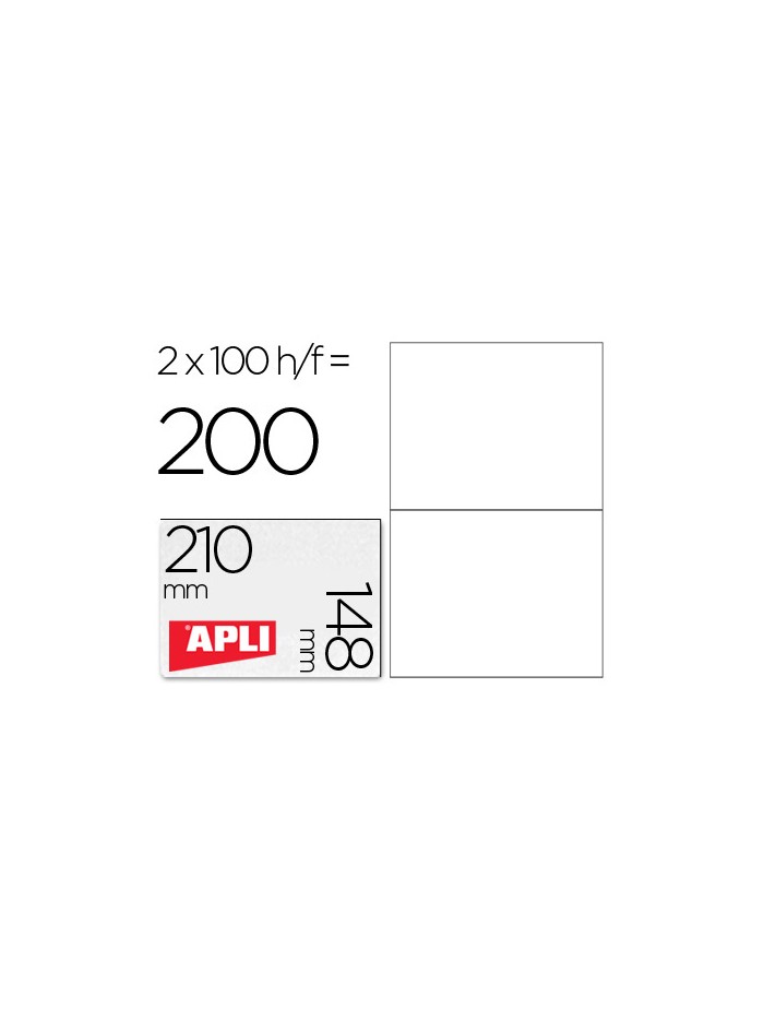 Etiqueta adhesiva apli 1264 tamaño 210x148 mm -fotocopiadora laser ink-jet -caja con 100 hojas din a4 Etiqueta adhesiva apli 1264 tamaño 210x148 mm -fotocopiadora laser ink-jet -caja con 100 hojas din a4