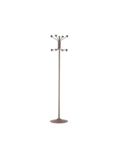 Perchero metalico pie 8 colgadores color gris 177x38 cm