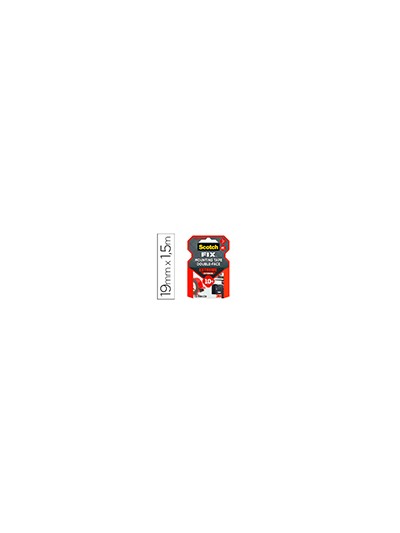 Soporte adhesivo cinta scotch doble cara superresintente 1,5 mt x 19 mm