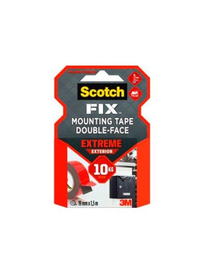 Soporte adhesivo cinta scotch doble cara superresintente 1,5 mt x 19 mm