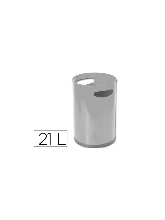 Papelera metalica con asas 101 gris 32x21 cm Papelera metalica con asas 101 gris 32x21 cm