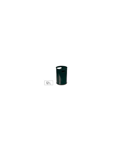 Papelera metalica con asas 101 negra 32x21 cm 12 litros