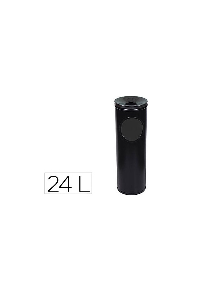 Cenicero papelera redondo 401 negro metalico 66x21,5 cm Cenicero papelera redondo 401 negro metalico 66x21,5 cm