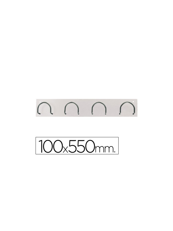 Perchero metalico 611 pared 4 colgadores color blanco 55x10x5 cm Perchero metalico 611 pared 4 colgadores color blanco 55x10x5 cm