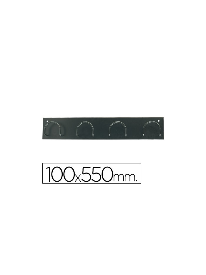 Perchero metalico 611 pared 4 colgadores color negro 55x10x5 cm Perchero metalico 611 pared 4 colgadores color negro 55x10x5 cm