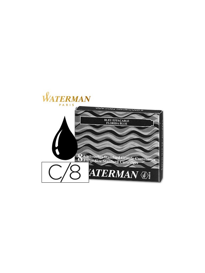Tinta estilografica waterman negra caja de 8 cartuchos standard largos Tinta estilografica waterman negra caja de 8 cartuchos standard largos
