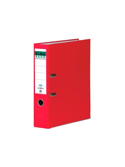 Archivador de palanca elba carton forrado folio rojo lomo de 80 mm rado chic