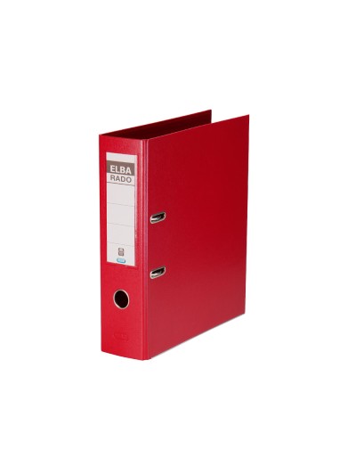 Archivador de palanca elba carton forrado din a4 rojo lomo de 80 mm rado plast