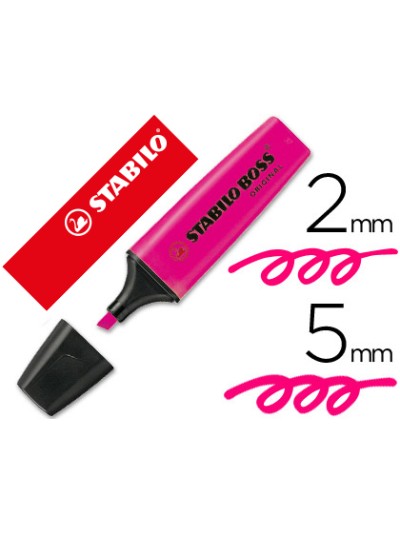 Rotulador stabilo boss fluorescente 70 rosa