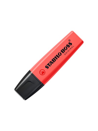 Rotulador stabilo boss fluorescente 70 rojo