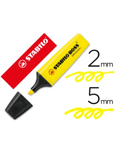 Rotulador stabilo boss fluorescente 70 amarillo