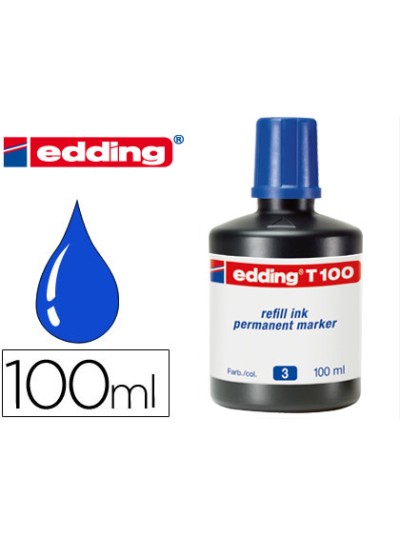 Tinta rotulador edding t-100 azul bote 100 ml