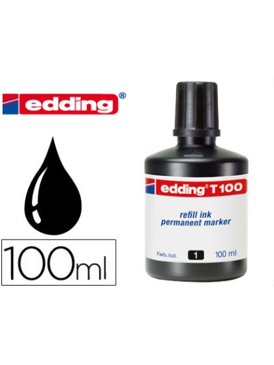 Tinta rotulador edding t-100 negro bote 100 ml