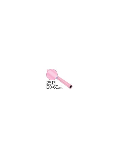 Papel charol rosa palido rollo 25 hojas de 50x65 cm