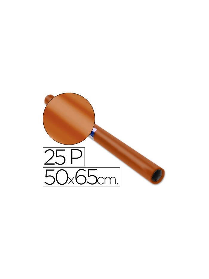 Papel charol marron rollo 25 hojas de 50x65 cm Papel charol marron rollo 25 hojas de 50x65 cm