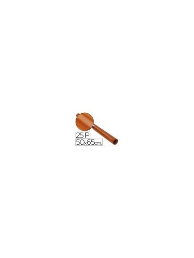 Papel charol marron rollo 25 hojas de 50x65 cm