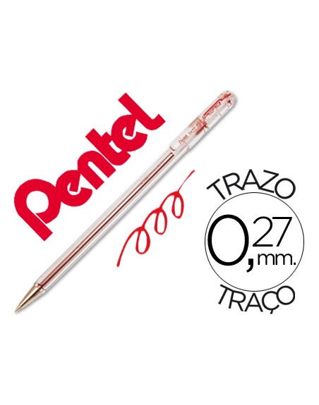 Boligrafo pentel bk-77 b rojo