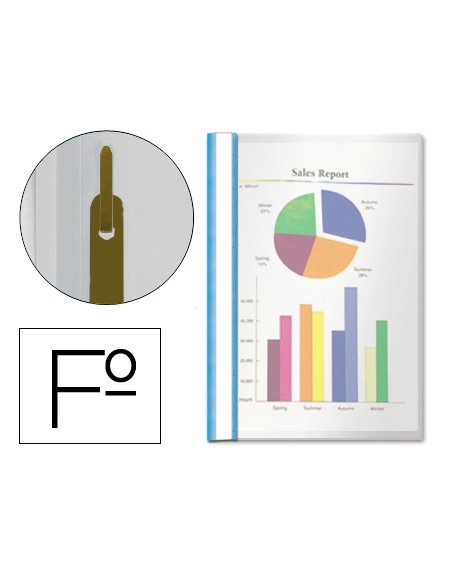 Carpeta dossier fastener plastico esselte folio azul