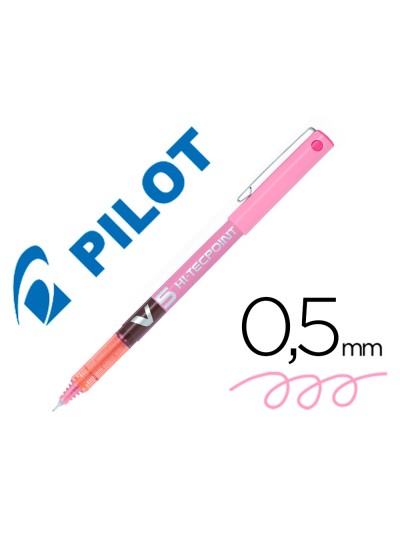 Rotulador pilot punta aguja v-5 rosa 0.5 mm