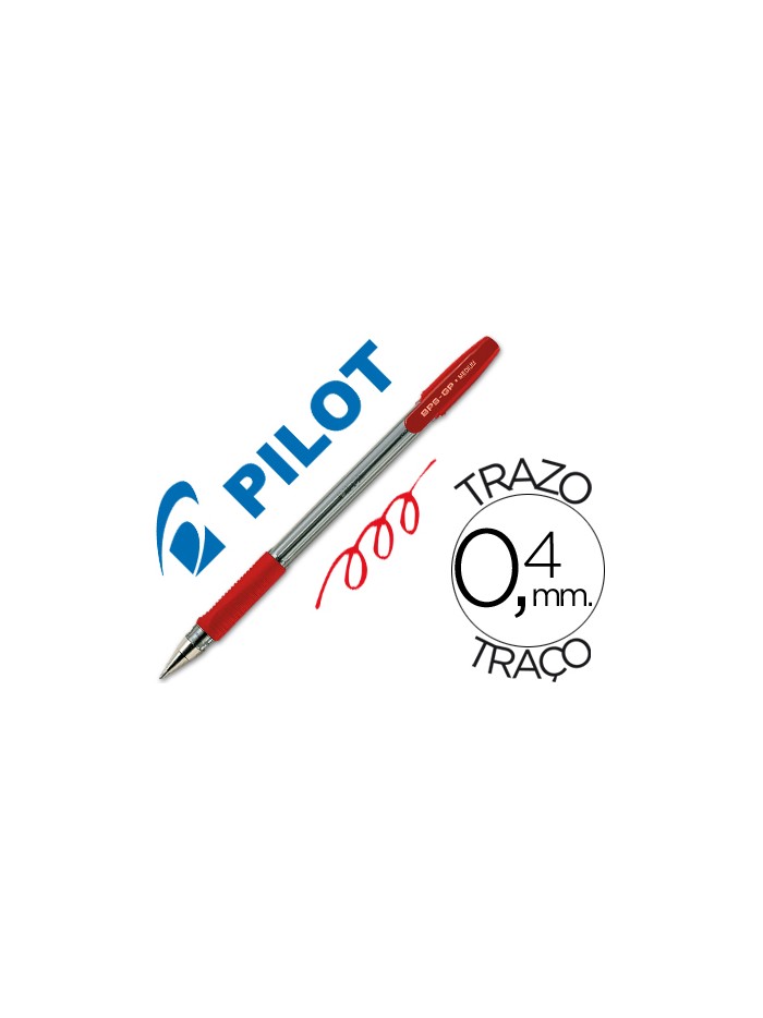 Boligrafo pilot bps-gp rojo sujecion de caucho tinta base de aceite con capuchon Boligrafo pilot bps-gp rojo sujecion de caucho tinta base de aceite con capuchon