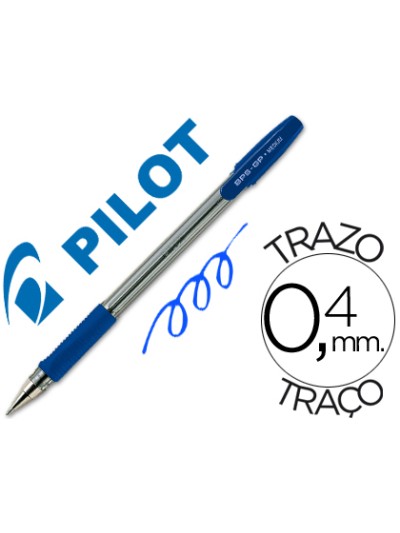 Boligrafo pilot bps-gp azul sujecion de caucho tinta base de aceite con capuchon