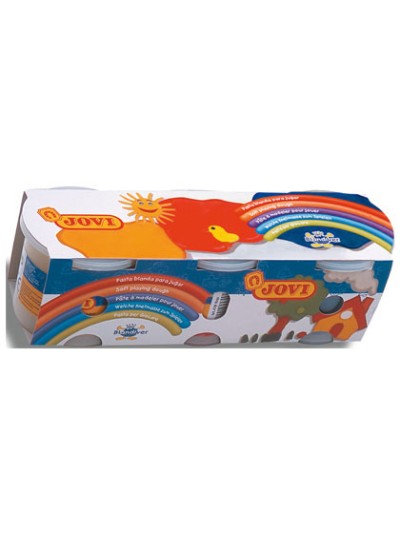 Pasta jovi blandiver caja de 3 botes amarillo/azul/rojo